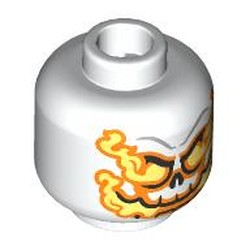 LEGO part 28621pr0031 Minifig Head with print in White