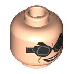 LEGO part 28621pr0034 Minifig Head with print in Light Nougat