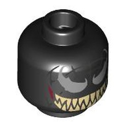 LEGO part 28621pr0029 Minifig Head with print in Black