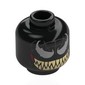 Minifig Head Venom, Silver Webbing, Spider Eyes, Sharp Tan Teeth