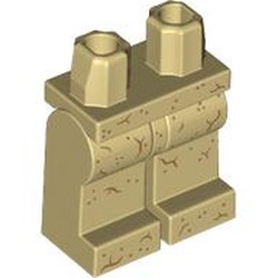 LEGO part 970c26pr0012 Hips and Tan Legs with print in Brick Yellow/ Tan