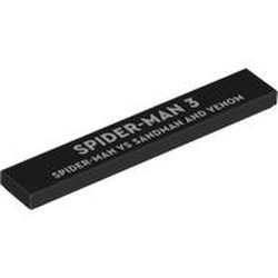 LEGO part 6636pr0007 Tile 1 x 6 with print in Black