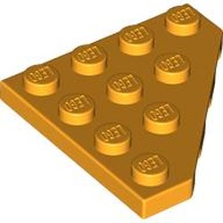 LEGO part 30503 Wedge Plate 4 x 4 Cut Corner in Flame Yellowish Orange/ Bright Light Orange