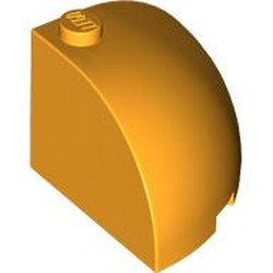 LEGO part 88293 Brick Round Corner 3 x 3 x 2 Dome Top in Flame Yellowish Orange/ Bright Light Orange