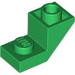 LEGO part 2310 Slope 45° 2 x 1 Inverted with 2/3 Cutout in Dark Green/ Green