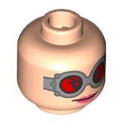 LEGO part 28621pr0027 Minifig Head with print in Light Nougat