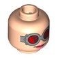 Minifig Head Doc Ock, Silver Goggles, Red Glasses, Peach Lip