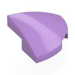 LEGO part 5852 Brick Round Corner, Curved 2 x 2 x 2/3 Quarter Circle in Medium Lavender