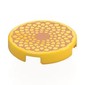 Tile Round 2 x 2 with Orange Flower Heart print