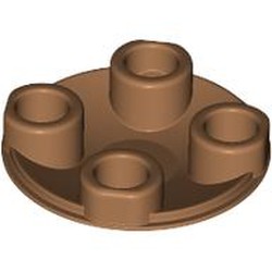 LEGO part 2654 Plate Round 2 x 2 with Rounded Bottom [Boat Stud] in Medium Nougat