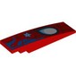 Slope Curved 8 x 2 No Studs with Black Webbing, White Spider Eye, Blue Marks print