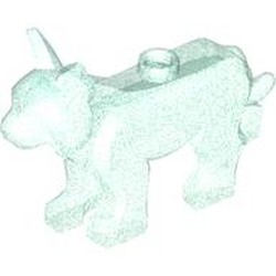 LEGO part 7971 Animal, Lynx in Transparent Blue with Opalescence/ Satin Trans-Light Blue