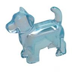 LEGO part 7972 Animal, Dog Pup with Tail in Transparent Blue with Opalescence/ Satin Trans-Light Blue