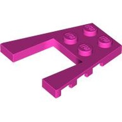 LEGO part 43719 Wedge Plate 4 x 4 with 2 x 2 Cutout in Bright Purple/ Dark Pink