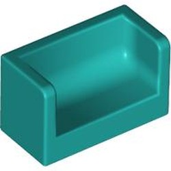 LEGO part 23969 Panel 1 x 2 x 1 with Rounded Corners and 2 Sides in Bright Bluish Green/ Dark Turquoise