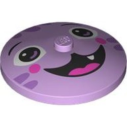 LEGO part 3960pr0034 Dish 4 x 4 Inverted [Radar] with print in Lavender