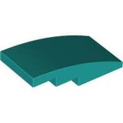 LEGO part 93606 Slope Curved 4 x 2 No Studs in Bright Bluish Green/ Dark Turquoise