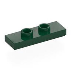 LEGO part 34103 Plate Special 1 x 3 with 2 Studs with Groove and Inside Stud Holder (Jumper) in Earth Green/ Dark Green