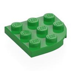 LEGO part 30357 Plate Round Corner 3 x 3 in Bright Green
