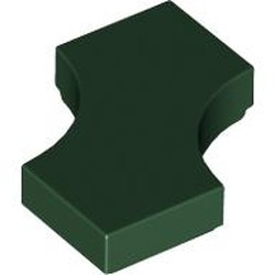 LEGO part 3396 Tile Special 2 x 2 with 2 Quarter Round Cutouts in Earth Green/ Dark Green