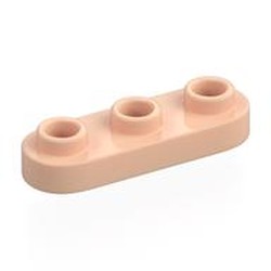 LEGO part 77850 Plate Special 1 x 3 Rounded with 3 Open Studs in Light Nougat