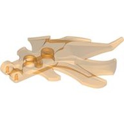 LEGO part 7727 Flames 5 x 7 x 1 x 1/3 with Studs, Handle in Transparent Bright Orange/ Trans-Orange