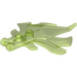 LEGO part 7727 Flames 5 x 7 x 1 x 1/3 with Studs, Handle in Transparent Bright Green/ Trans-Bright Green