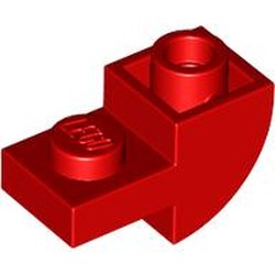 LEGO part 5847 Slope Curved 1 x 2 Inverted with 1 x 1 Cutouts in Bright Red/ Red