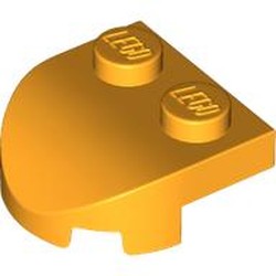 LEGO part 7037 Brick Curved 2 x 2 with Curved Front, 2 Studs in Flame Yellowish Orange/ Bright Light Orange
