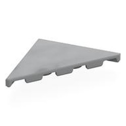 LEGO part 7975 Tile 45° Cut 4 x 4 (Triangle) in Medium Stone Grey/ Light Bluish Gray