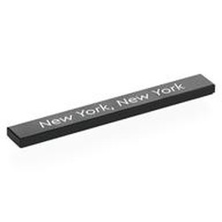 LEGO part 4162pr0074 Tile 1 x 8 with White 'New York, New York' print in Black