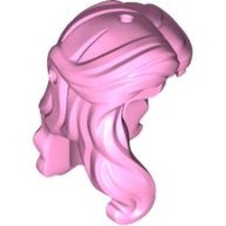 LEGO part 6986 Hair, Long Wavy with Lock on Side in Light Purple/ Bright Pink