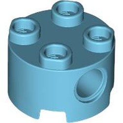 LEGO part 17485 Brick Round 2 x 2, Pin Holes in Medium Azure