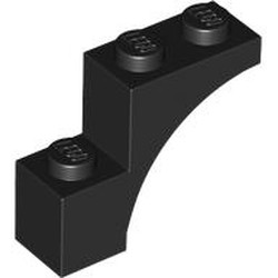 LEGO part 5850 Brick Arch 1 x 3 x 2, Straight End in Black