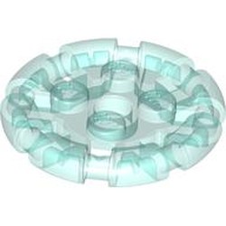 LEGO part 7068 Plate Special 2 x 2 with Bar Frame Round in Transparent Light Blue/ Trans-Light Blue
