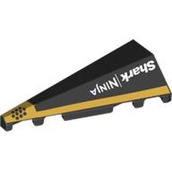 LEGO part 3504pr0006 Wedge Sloped 2 x 5 Left with print in Black