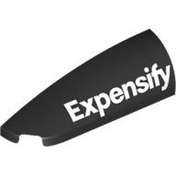 LEGO part 7206pr0003 Slope Curved 1 x 4 with Stud Notch Left with print in Black