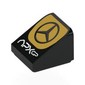 Slope 30° 1 x 1 x 2/3 (Cheese Slope) with Mercedes Logo on Orange Circle, White 'APX GP' print