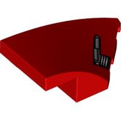 LEGO part 80178pr0021 Slope Curved 3 x 2 with Stud Notch Right with print in Bright Red/ Red