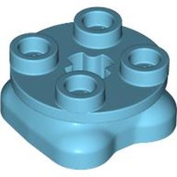 LEGO part 7979 Feet, 2 x 2 x 2/3 with 2 Feet, 4 Studs on Top in Medium Azure