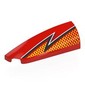 Slope Curved 1 x 4 with Stud Notch Left with Black/White Lightning, Bright Light Orange Dots print