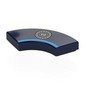 Tile 2 x 2 Curved, Macaroni with Dark Azure Stripe, Silver Fuel Cap print