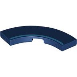 LEGO part 79393pr0002 Tile 3 x 3 Curved, Macaroni with Dark Azure Stripe print in Earth Blue/ Dark Blue