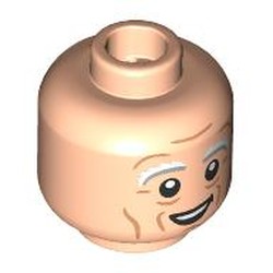 LEGO part 28621pr0004 Minifig Head with print in Light Nougat
