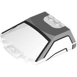 LEGO part 65633pr0022 Windscreen 6 x 6 x 1 1/3 with print in Transparent/ Trans-Clear