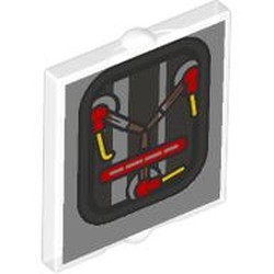 LEGO part 60601pr0016 Glass for Window 1 x 2 x 2 Flat with print in Transparent/ Trans-Clear