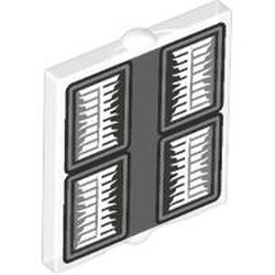 LEGO part 60601pr0017 Glass for Window 1 x 2 x 2 Flat with print in Transparent/ Trans-Clear