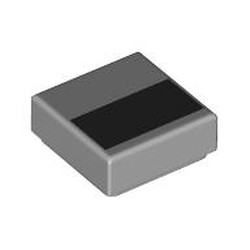LEGO part 3070bpr0006 Tile 1 x 1 with print in Medium Stone Grey/ Light Bluish Gray