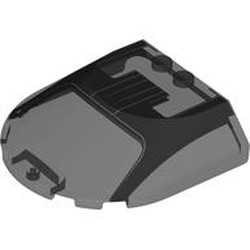 LEGO part 3383pr0003 Windscreen 6 x 6 x 1 1/3 with print in Trans-Black