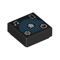 LEGO part 3070bpr9848 Tile 1 x 1 with print in Black